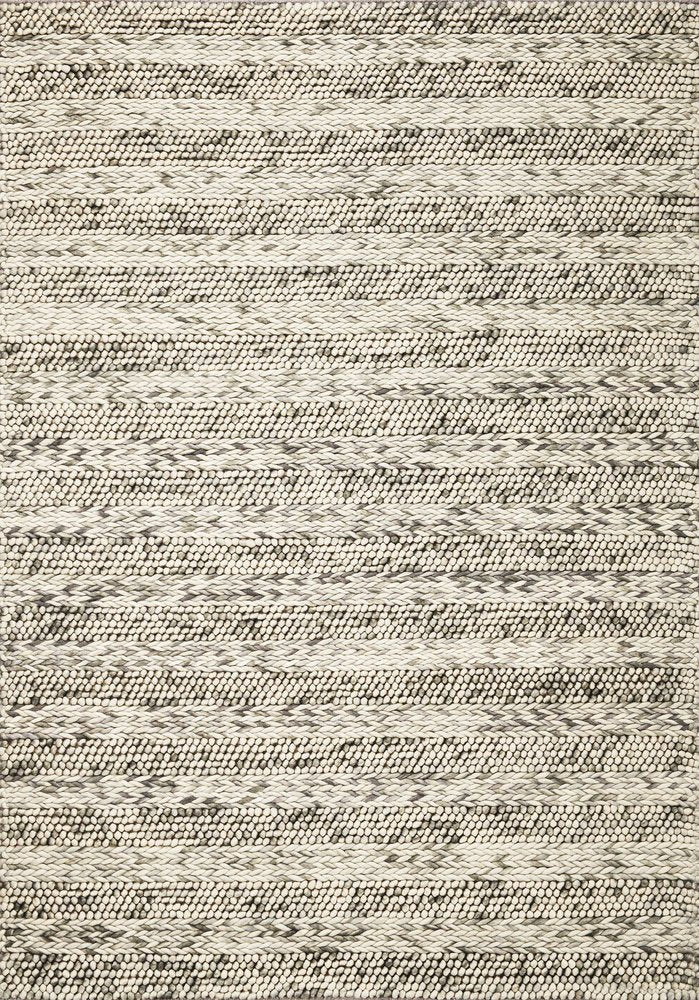 9' X 13' Wool Striped Hand Woven Area Rug close-up detail