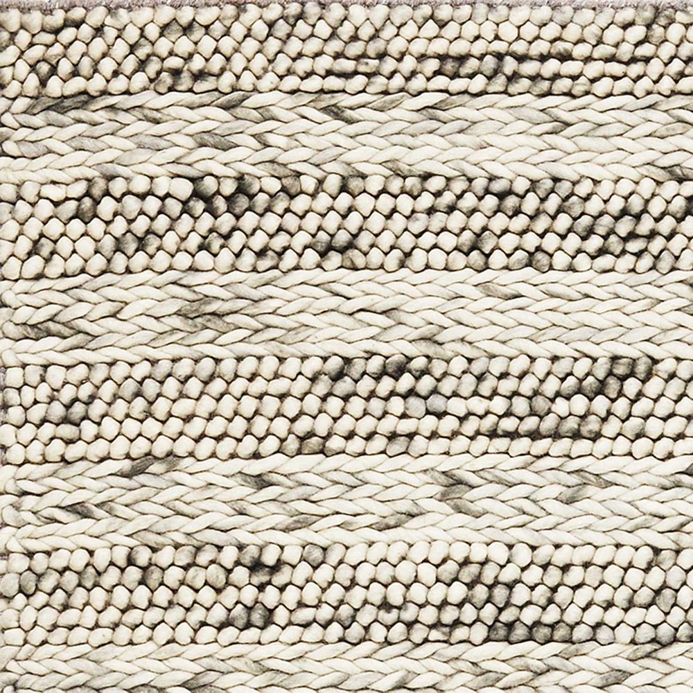 9' X 13' Wool Striped Hand Woven Area Rug close-up detail