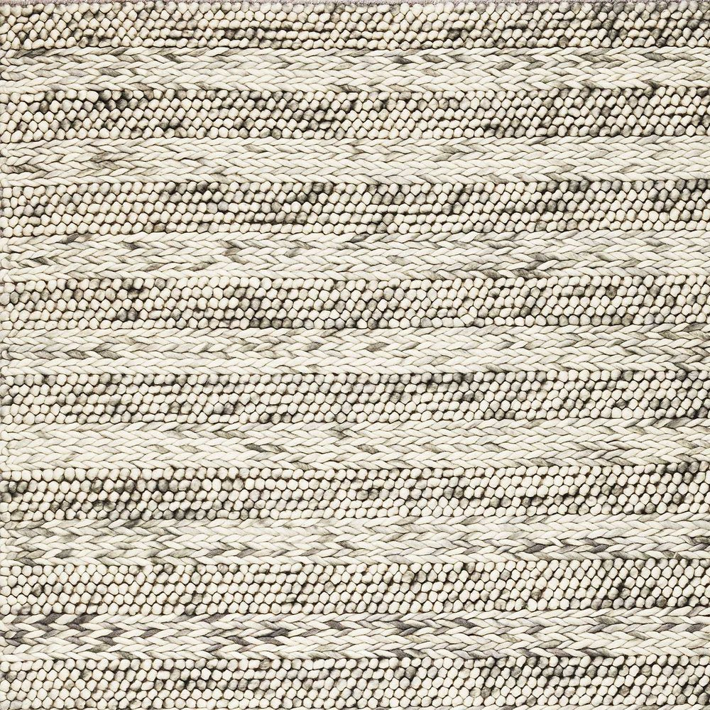 9' X 13' Wool Striped Hand Woven Area Rug close-up detail