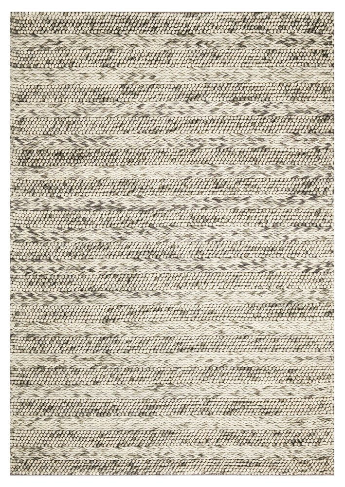 9' X 13' Wool Striped Hand Woven Area Rug close-up detail