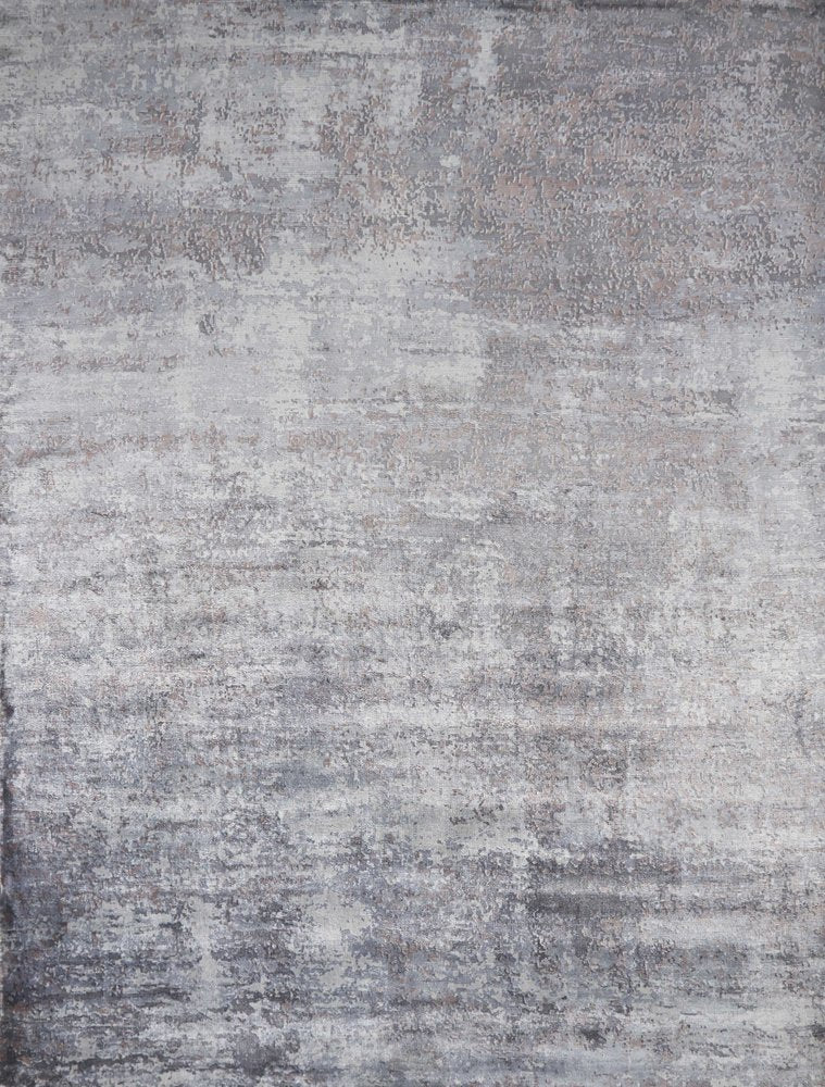 9' X 13' Slate Gray And Dark Gray Abstract Hand Loomed Area Rug close-up detail