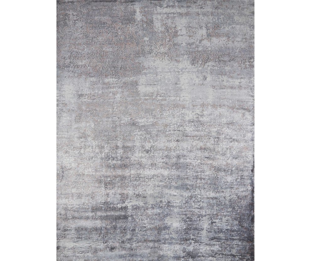 9' X 13' Slate Gray And Dark Gray Abstract Hand Loomed Area Rug on a white background