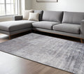 9' X 13' Slate Gray And Dark Gray Abstract Hand Loomed Area Rug