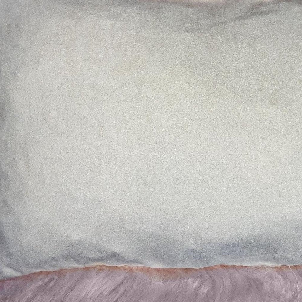 Set Of Two Blush Genuine Sheepskin Lumbar Accent Pillows