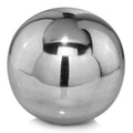 3" Silver Metal Decorative Orb. Sculpture isolated on a plain white background, showing a silver metal surface.