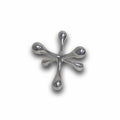 5" Silver Finish Decorative Jack. Sculpture isolated on a plain white background, showing a silver metal surface.