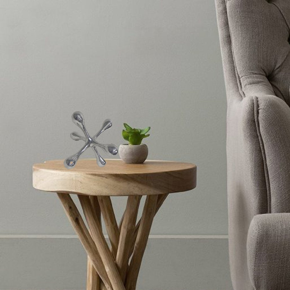 5" Silver Finish Decorative Jack displayed on a tabletop in a furnished interior against a light gray wall.