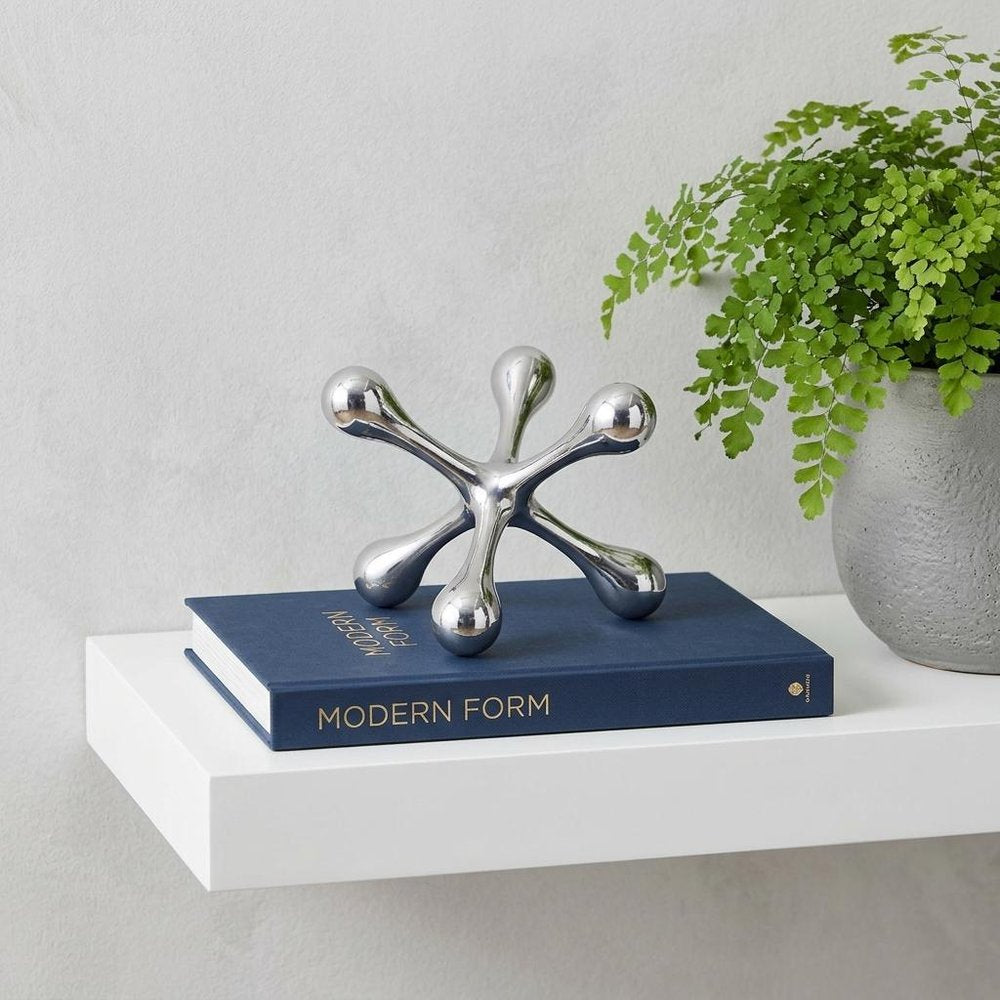 5" Silver Finish Decorative Jack shown outdoors on a tiled patio with greenery.