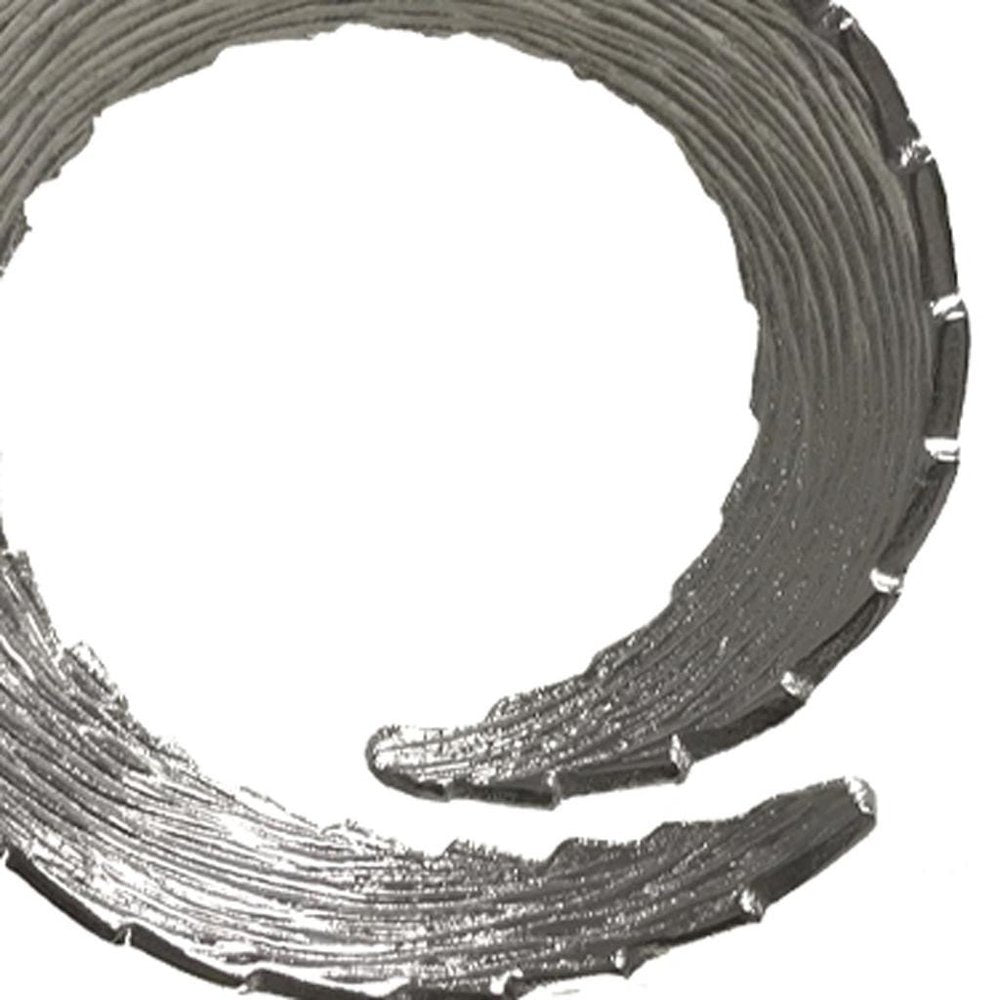 17" Black and Silver Marble and Aluminum Tabletop Sculpture. Sculpture isolated on a plain white background, finished in silver metal.