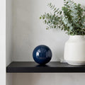 3" Blue Aluminum Decorative Orb Tabletop Sculpture