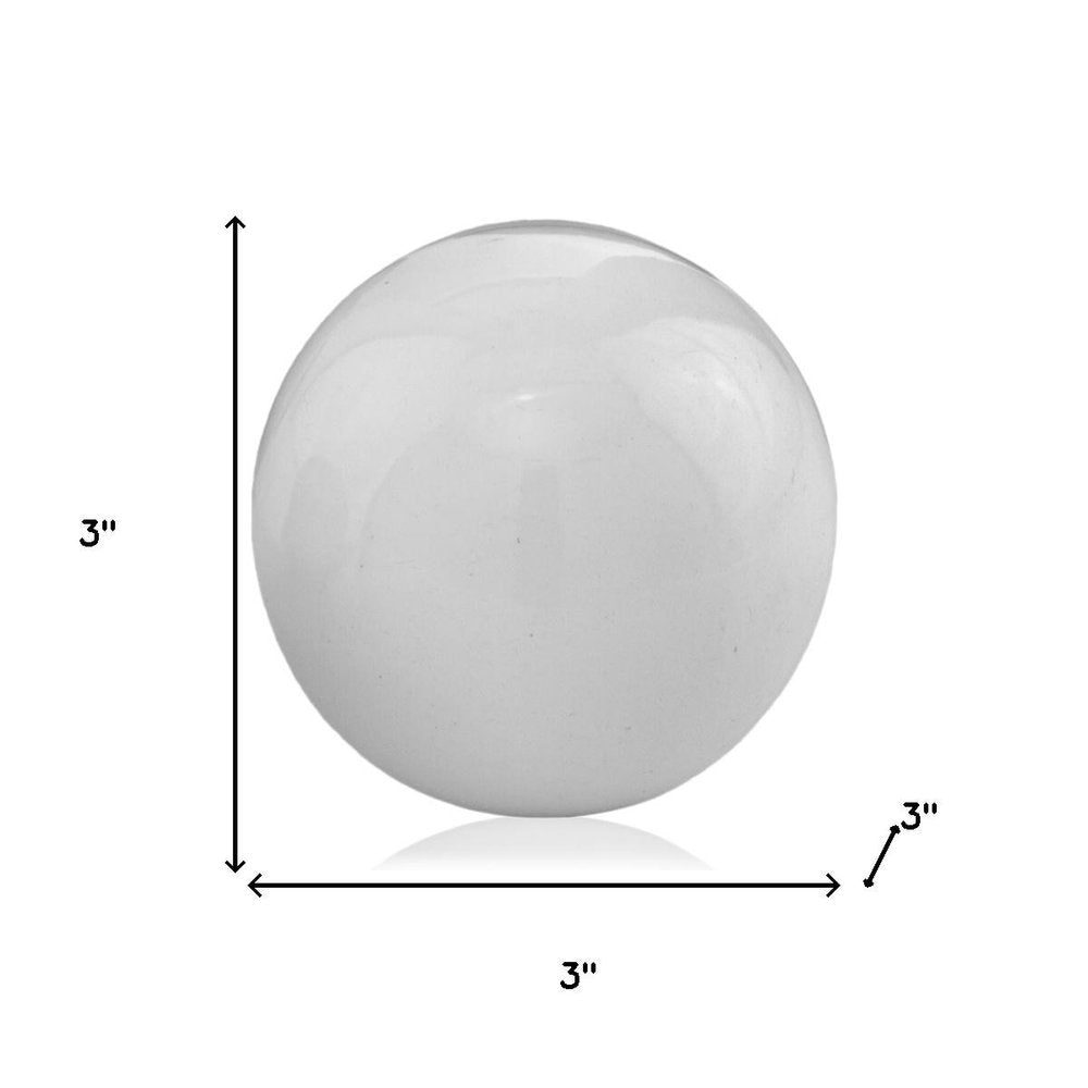3" White Aluminum Decorative Orb Tabletop Sculpture