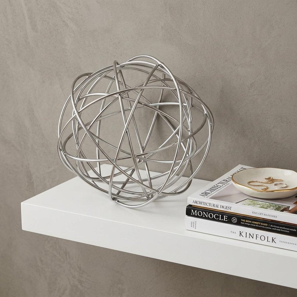 7" X 7" X 7" Silver Large Wire Sphere