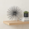 8" Silver Metal Spiky Sphere Tabletop Sculpture