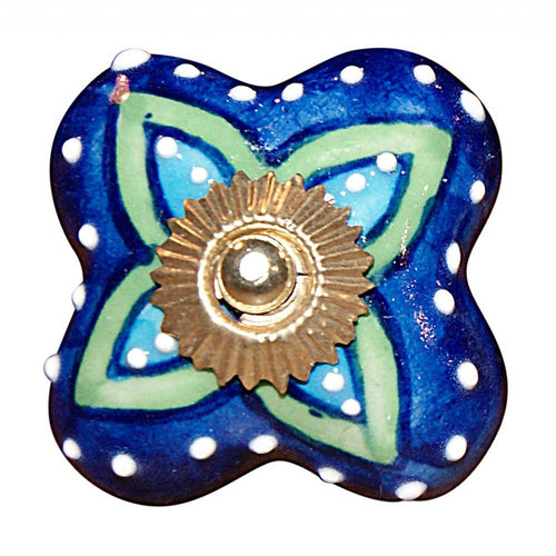 1.5" X 1.5" X 1.5" Ceramic Metal Multicolor 12 Pack Knob. Cabinet knobs isolated on a plain white background, showing a green ceramic surface.
