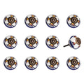 1.5" X 1.5" X 1.5" Ceramic Metal Multicolor 12 Pack Knob