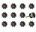 1.5" X 1.5" X 1.5" Ceramic Metal Multicolor 12 Pack Knob