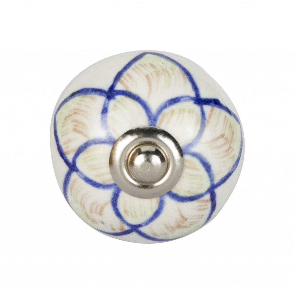 1.5" X 1.5" X 1.5" Ceramic Metal Multicolor 12 Pack Knob. Cabinet knobs isolated on a plain white background, finished in white ceramic.