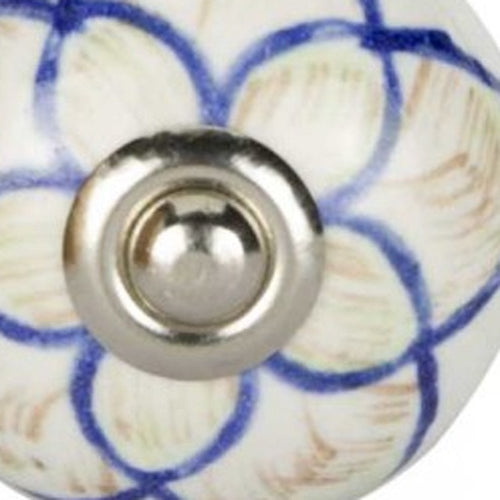 Close-up of 1.5" X 1.5" X 1.5" Ceramic Metal Multicolor 12 Pack Knob showing the white ceramic face.