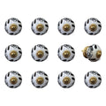 Set of Twelve Black And White Ceramic Drawer Pull Knobs