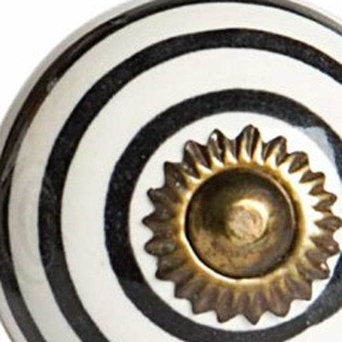 Close-up of 1.5" X 1.5" X 1.5" Ceramic Metal Multicolor 12 Pack Knob showing the black ceramic face.