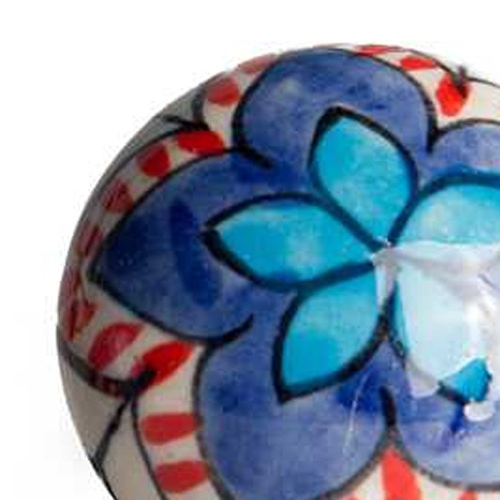 Set of Twelve Blue And White Floral Ceramic Drawer Pull Knobs - SKU 358133