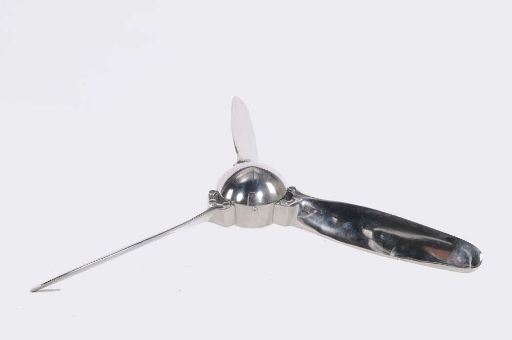 24" Nickel Metal Hand Painted Figurine Tabletop Sculpture. Sculpture isolated on a plain white background, showing a silver metal surface.