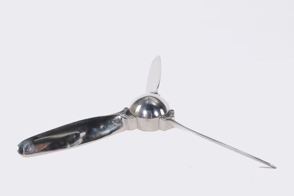 24" Nickel Metal Hand Painted Figurine Tabletop Sculpture. Sculpture isolated on a plain white background, showing a silver metal surface.