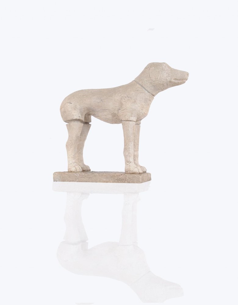 17" Natural Resin Hand Painted Figurine Tabletop Sculpture. Sculpture isolated on a plain white background, finished in tan resin.