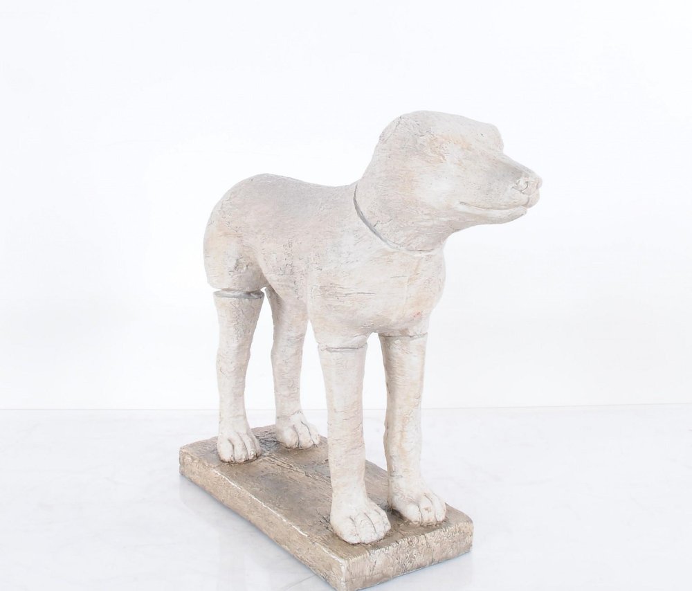 17" Natural Resin Hand Painted Figurine Tabletop Sculpture. Sculpture isolated on a plain white background, finished in tan resin.