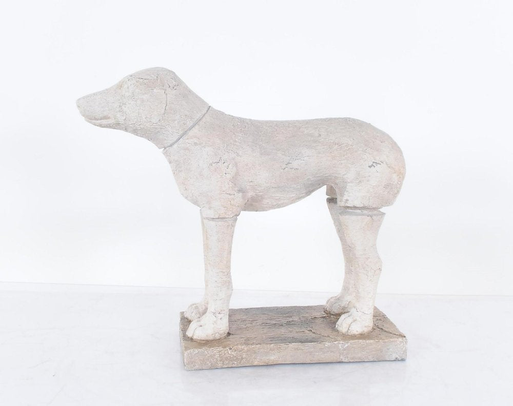 17" Natural Resin Hand Painted Figurine Tabletop Sculpture. Sculpture isolated on a plain white background, in a tan resin finish.