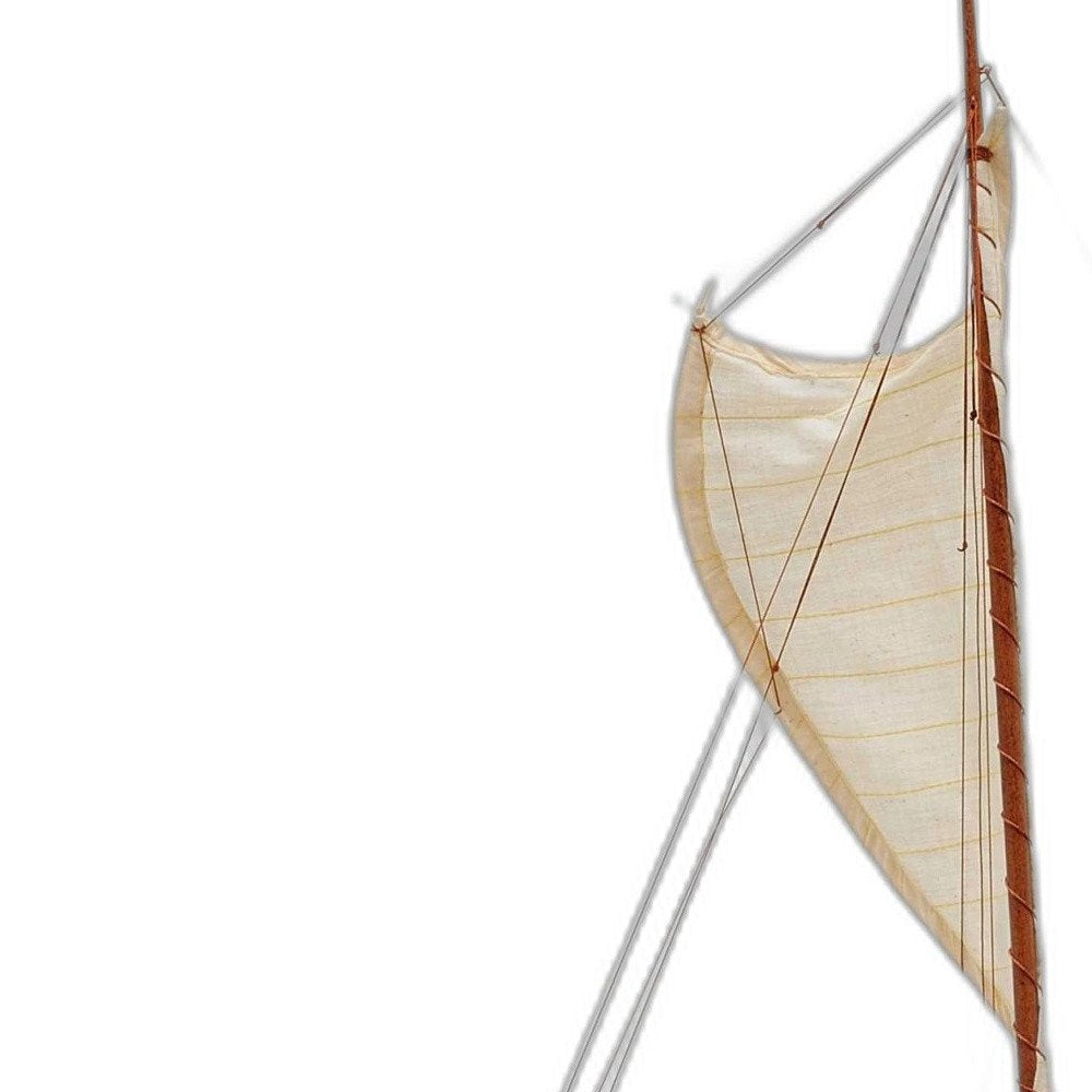 10" X 25.25" X 24" Hawaiian Canoe. Home product isolated on a plain white background, showing its cream color.