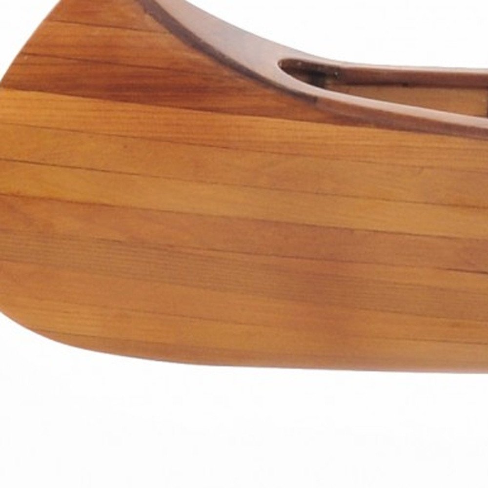 7" Brown Solid Wood Hand Painted Model Boat