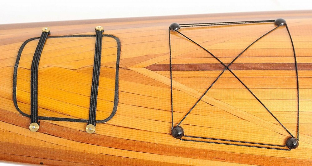 5" Brown Solid Wood Hand Painted Model Boat