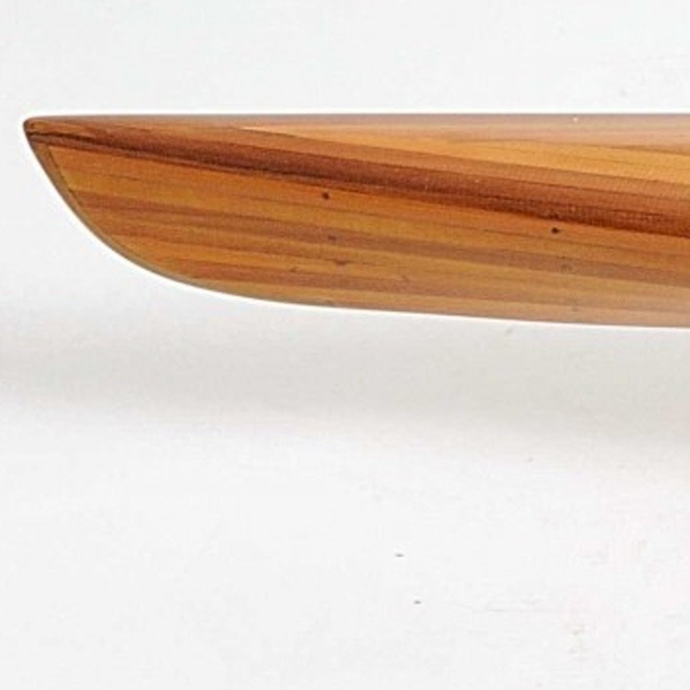 5" Brown Solid Wood Hand Painted Model Boat