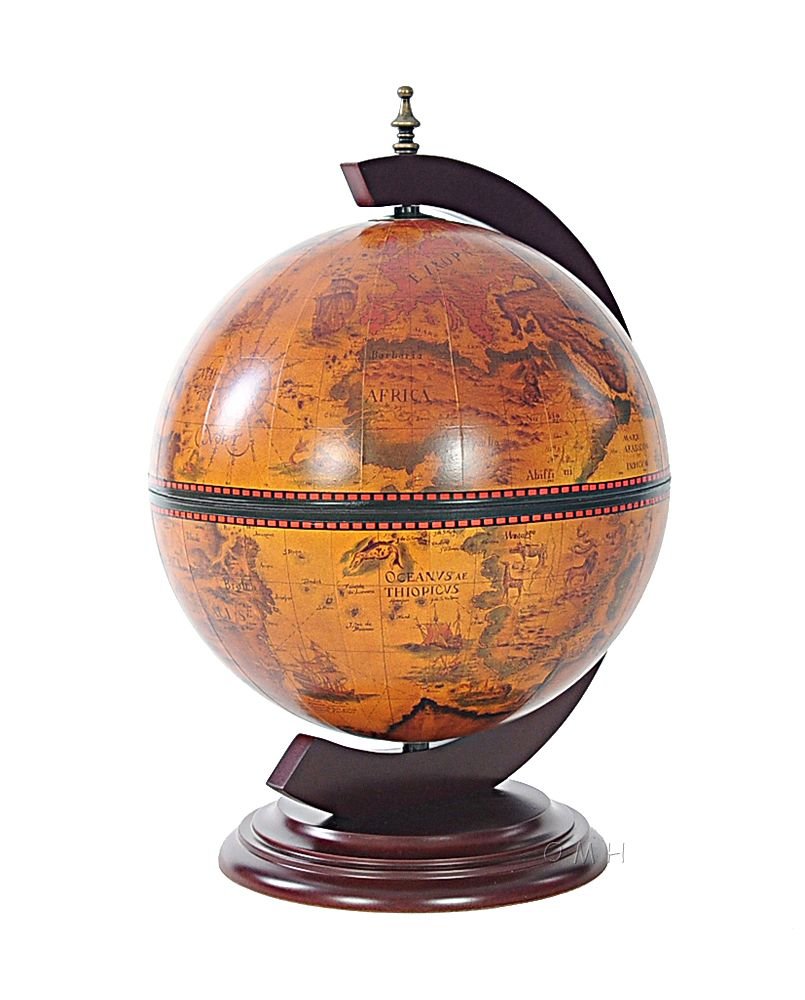 13" X 15" X 19" Red Globe With Chess Holder. Home product isolated on a plain white background.