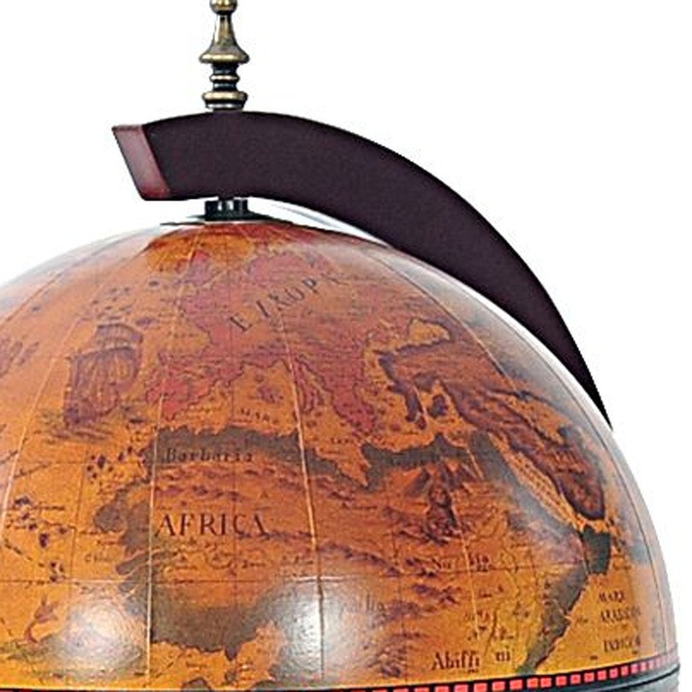13" X 15" X 19" Red Globe With Chess Holder. Home product isolated on a plain white background, showing its red color.