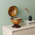 13" X 15" X 19" Red Globe With Chess Holder. Home product isolated on a plain white background.