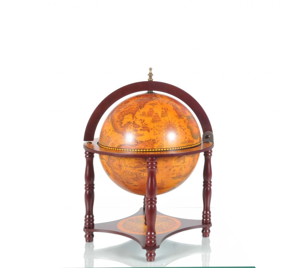 22" Walnut Solid Wood Game Hand Painted Tabletop Sculpture. Sculpture isolated on a plain white background, showing a wood surface.