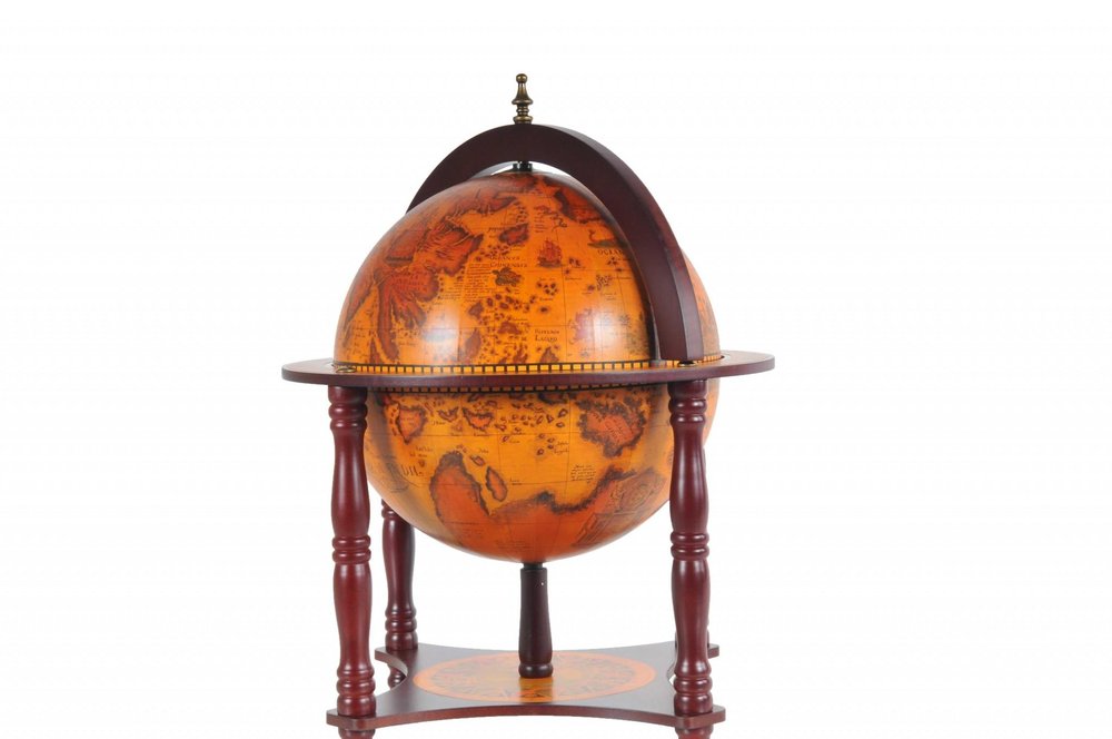 22" Walnut Solid Wood Game Hand Painted Tabletop Sculpture. Sculpture isolated on a plain white background, finished in walnut wood.