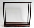 40" Dark Brown Wood and Solid Wood Square Display Cabinet
