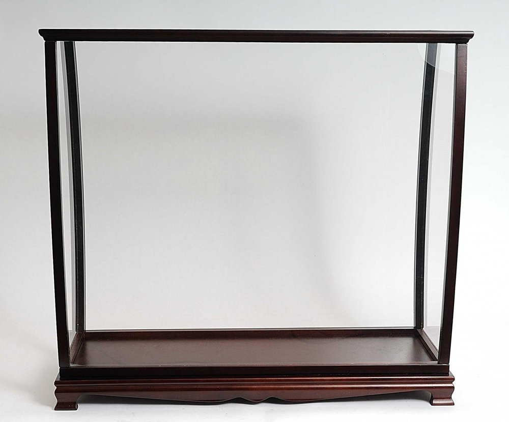 40" Dark Brown Wood and Solid Wood Square Display Cabinet