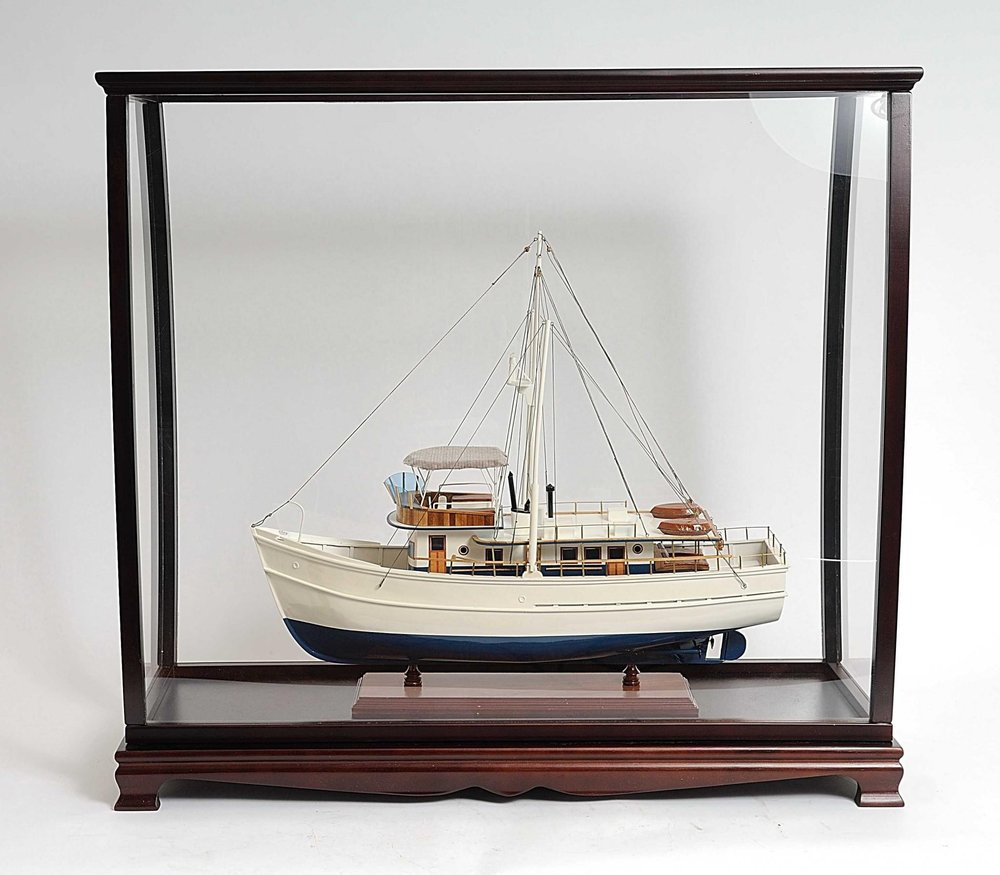 40" Dark Brown Wood and Solid Wood Square Display Cabinet