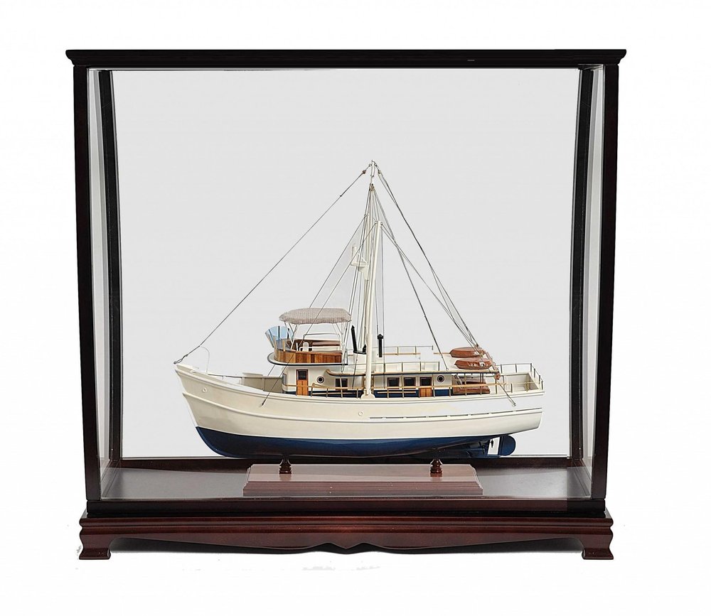 40" Dark Brown Wood and Solid Wood Square Display Cabinet