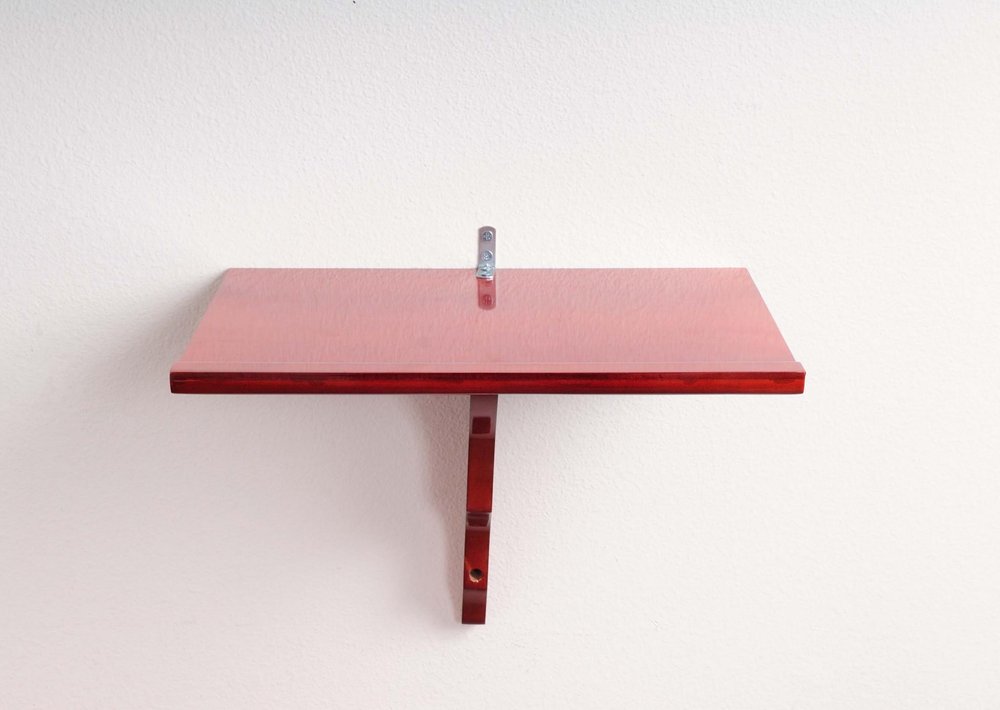 10" Red Solid Wood Wall Mounted Floating Shelf