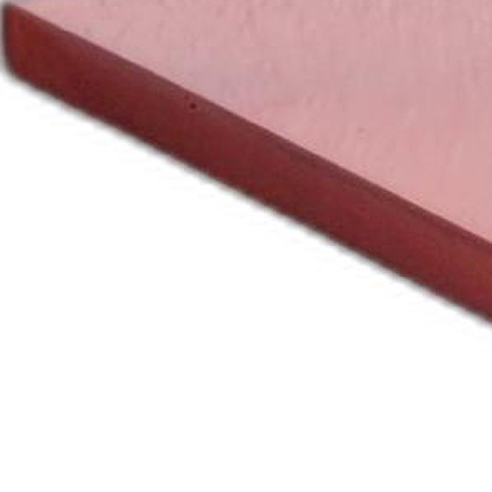 10" Red Solid Wood Wall Mounted Floating Shelf. Wall mounted shelve isolated on a plain white background, finished in red wood.