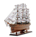 28" Brown Solid Wood Hand Painted Model Boat