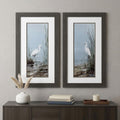 Set of Two Island Egret Brown Framed Art