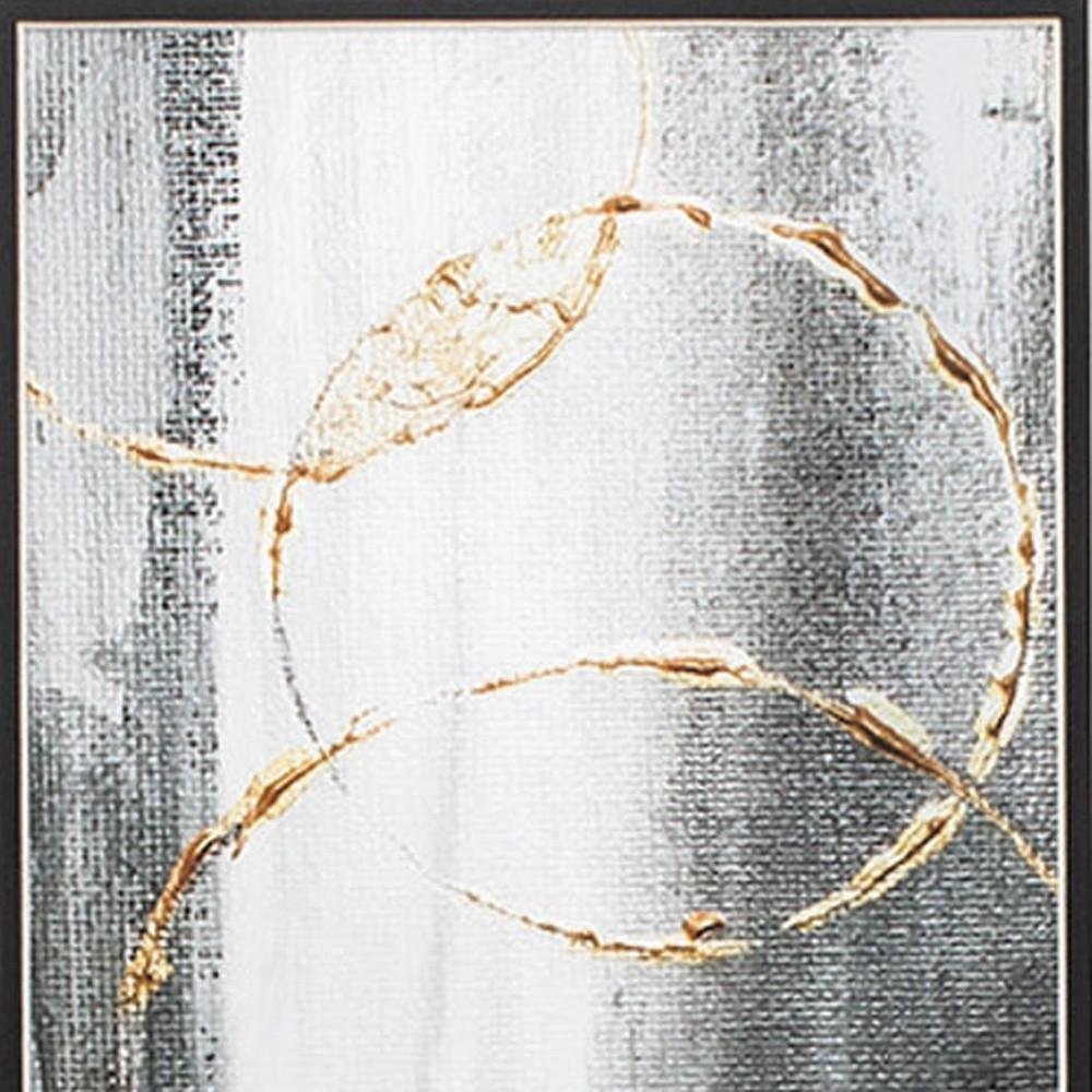 Set of Two Modern Abstract Gunmetal Framed Art