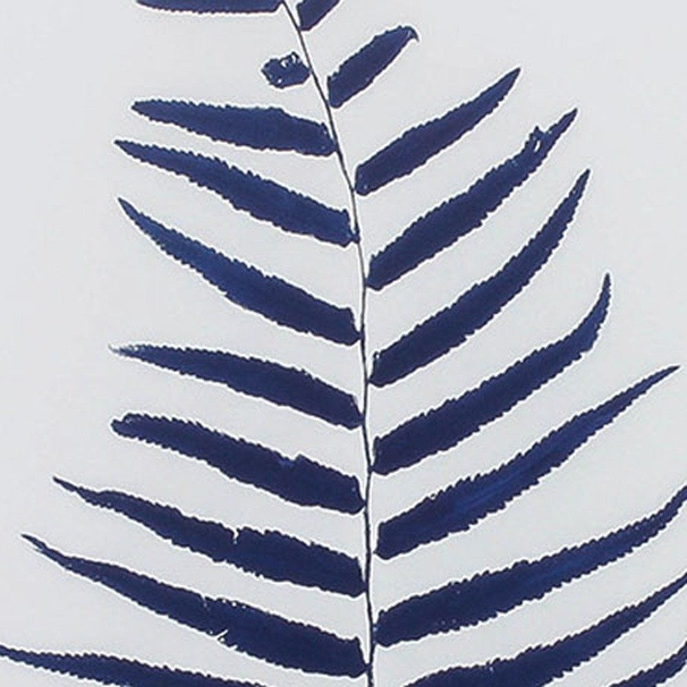 Set of Two Indigo Leaves Champagne Gold Framed Art on a white background