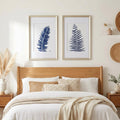 Set of Two Indigo Leaves Champagne Gold Framed Art